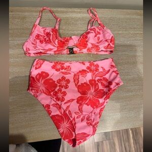 Kulani Kinis Pink and Red Floral Bikini